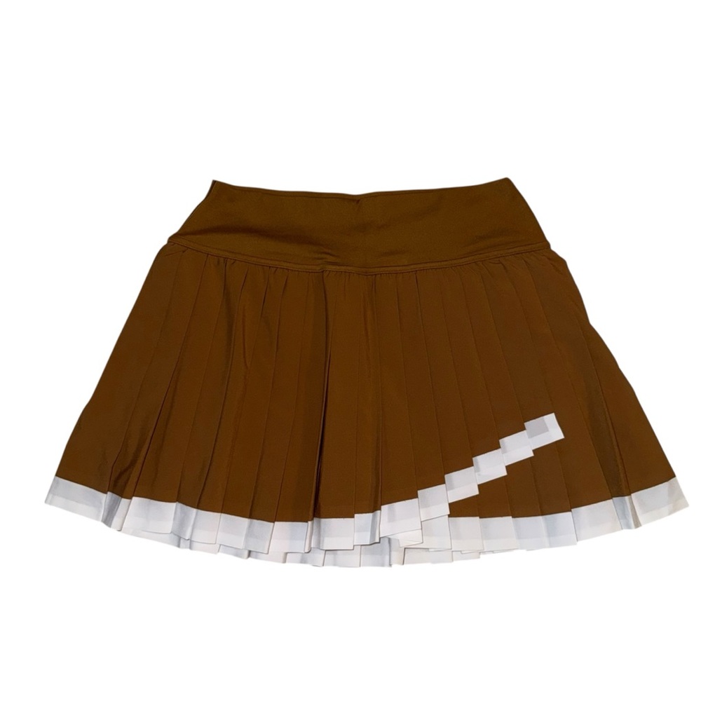 Aerie Offline Pleated Brown Tennis Skirt with White Trim